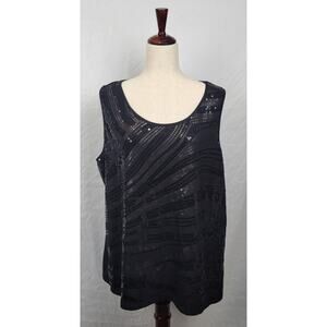 George Polyester Women's 3X Black Blouse